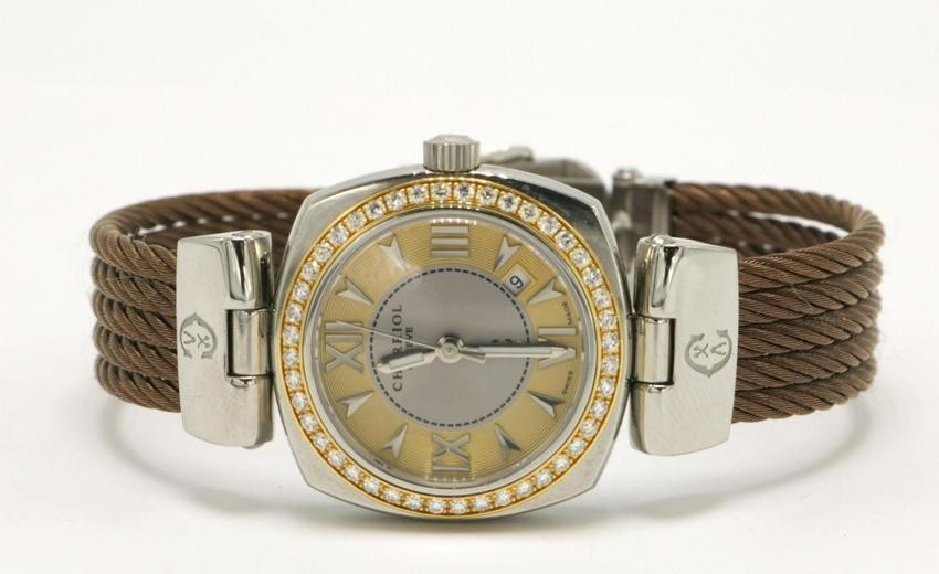 Charriol Diamond Brown Cable Steel Watch