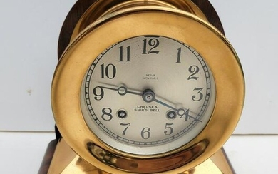 Chelsea Ships Bell Chiming Brass Mantel Clock