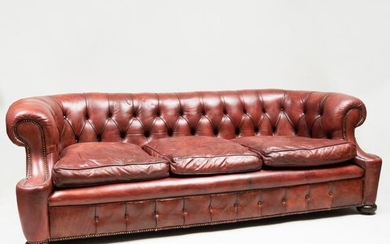 Chesterfield Leather Upholstered Sofa