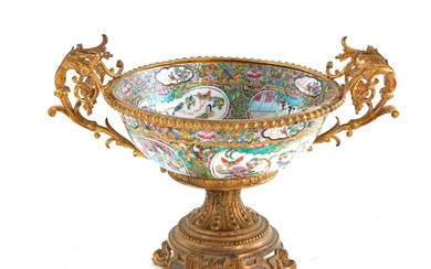 Chinese Export Porcelain Ormolu-Mounted Bowl
