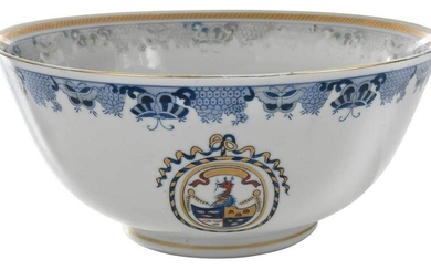 Chinese Export Style Armorial Punch Bowl