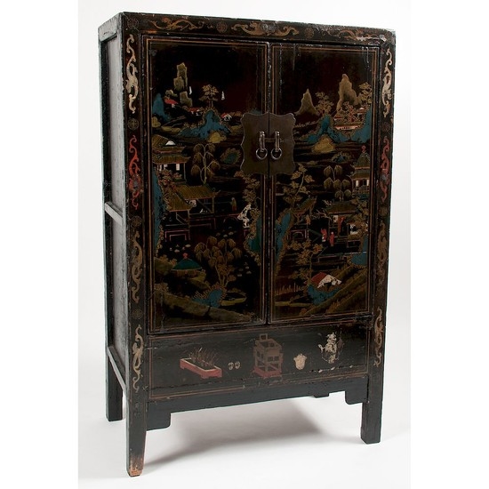 Chinese Mid-20th Century Hand-Painted Cabinet
