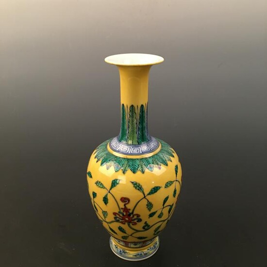 Chinese Wucai Flower Vase