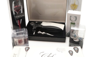 Clef du Vin "Elegance Collection" Wine Aging Tool with Other Wine Accessories