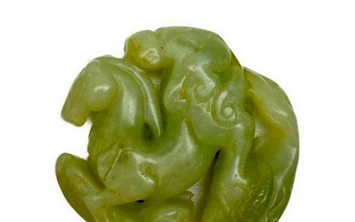 Collectable Jade Xiuyu Horse And Monkey Ancient Waist Pendant