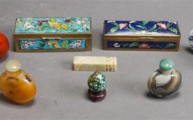 Collection with Snuff Bottles and Carvings