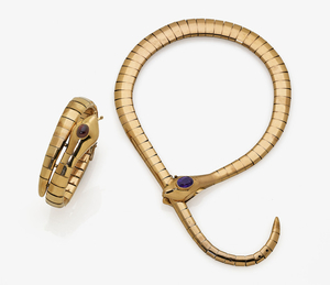 Collier und Armband in Schlangenform