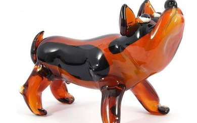 Colored glass dog