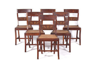 Conj. de 6 cadeiras e 1 canapé, em madeira (7)