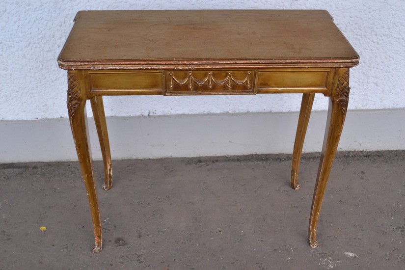 Continental card table c1920's table in gilt finish - nice q...