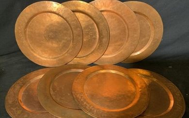 Copper set of 8 Dinner Plates