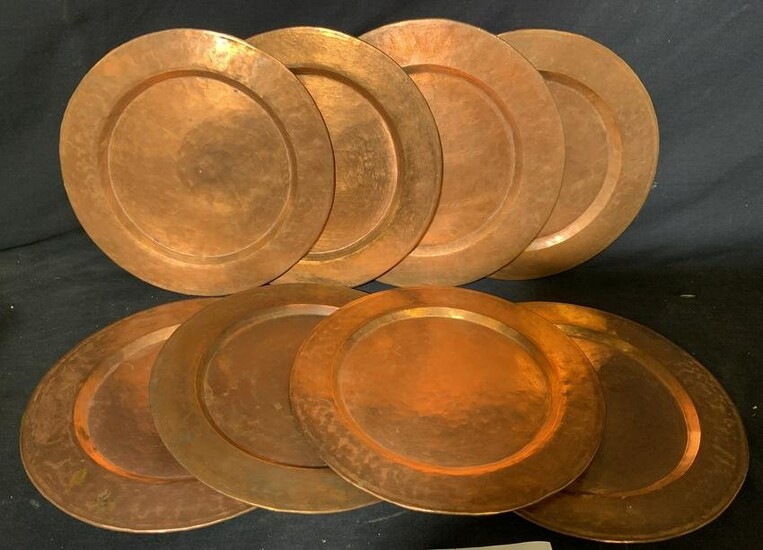 Copper set of 8 Dinner Plates