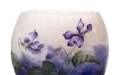 DAUM - Nancy "Violettes" circa 1900 Vase...