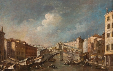 Dans le goût de Francesco GUARDIVue du Pont du RialtoToile32,5 x 41 cm