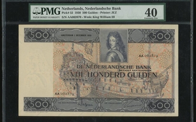 De Nederlandsche Bank, 500 Gulden, 1.12.1930, serial number AA 062879, (Pick 52)