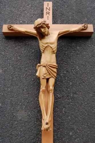 Details about +Hand Carved Wood Crucifix (42" Cross