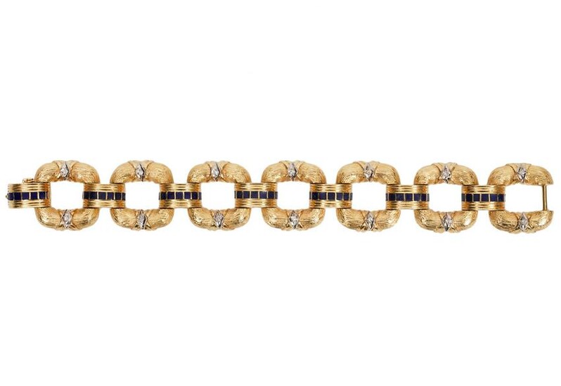 Diamond & 18K Yellow Gold Link Bracelet