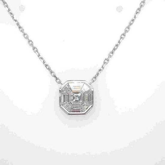 Diamonds Necklace 14k white gold 2.67g diamonds 0.80ct