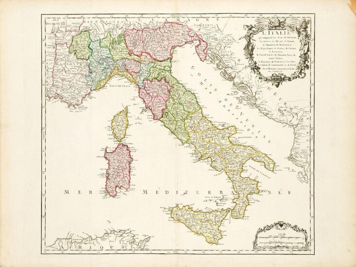 Didier Robert de Vaugondy, French ca. 1723-1786- L'Italie qui comprend...