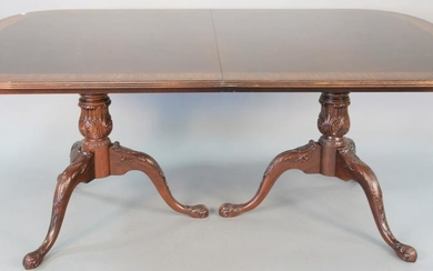 Drexel mahogany double pedestal dining table, with
