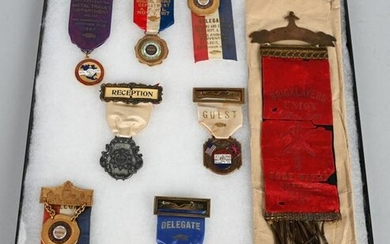 EARLY LABOR UNION CONVENTION BADGES
