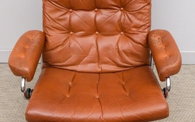 Eames Style Modern Leather Chair & Ottoman