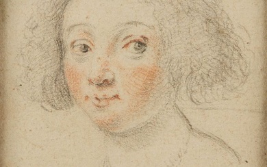 École française du XVIIème siècle, entourage de Claude MELLAN Portrait de femme regardant vers la...