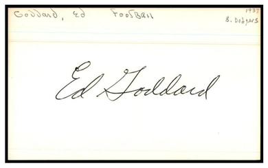 Ed Goddard Signed Index Card 3x5 Autographed 1937 Cleveland Rams 87309