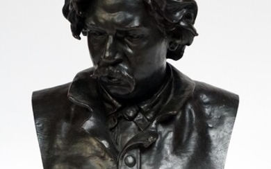 Edmé Antony Paul NOËL dit TONY NOËL (1845-1909) Portrait de Thomas Couture (1815-1879) Bronze à...