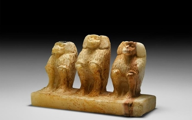 Egyptian Triple Baboon Kohl Pot