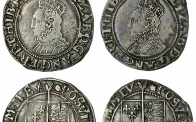Elizabeth I (1558-1603), Sixth Issue, Shillings, 1592-1595, Tower, bust 6b, m.m. tun (2)
