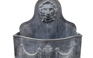 English Lead, Lion Face Demilune Cistern Fountain