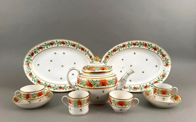 English Soft Paste Porcelain Part Tea Service, 19thc.