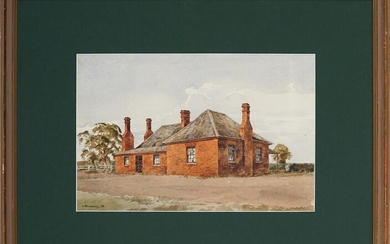 Ernest Warner (1879 - 1968) - Country Homestead, Goulburn, 1938 22 x 33 cm (frame: 43 x 54 x 2 cm)