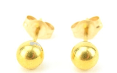 Estate 14kt Yellow Gold Sphere Stud Earrings
