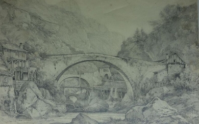 Eugène Bléry (1805-1887). Le vieux pont....