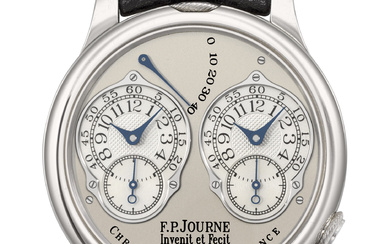F.P. JOURNE. A RARE AND DISTINGUISHED PLATINUM CHRONOMETER WRISTWATCH WITH...