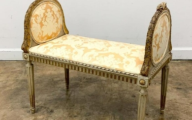 FRENCH, 19TH CENTURY GILTWOOD WINDOW BENCH