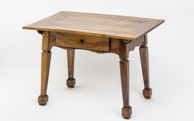 Farmer's table. Softwood, on slightly flared post legs,...