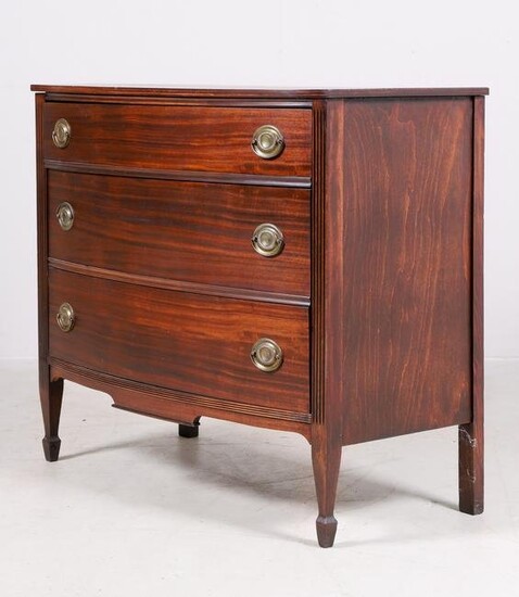 Federal style mahogany bowfront chest of drawers