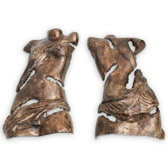 Figural Bronze Torso Sculpture