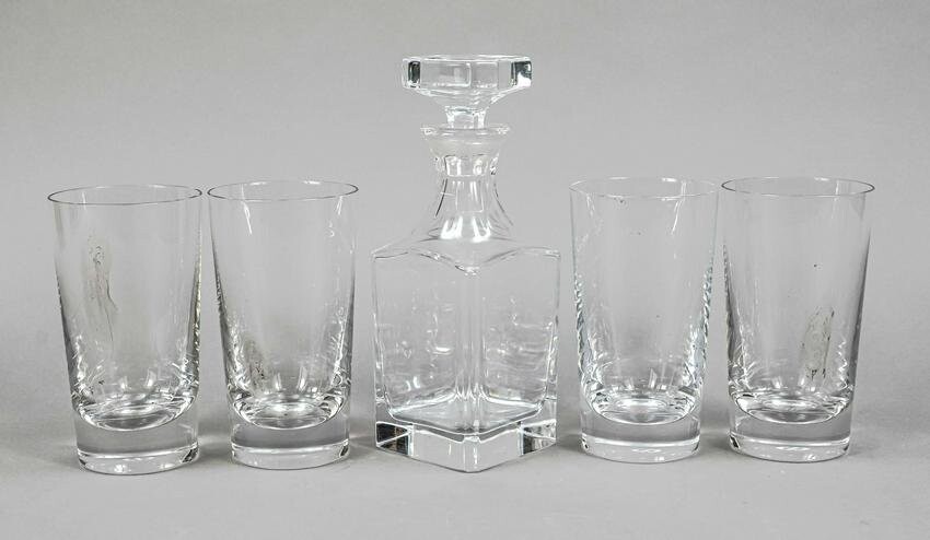 Five-piece glass set, France