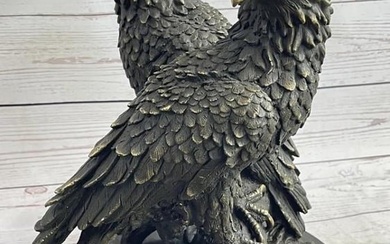 Flight of Freedom Original Bronze American Bald Eagle Sculpture Signed by Milo - 13.5" x 10.5"