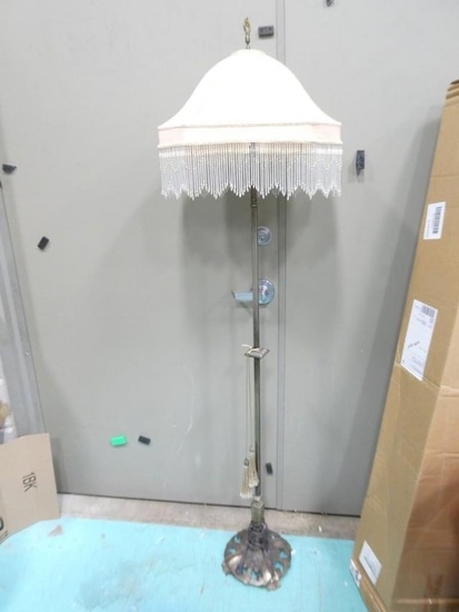 Floor Lamp with Beaded Fringe Shade and Another Shade Approx 70" Tall