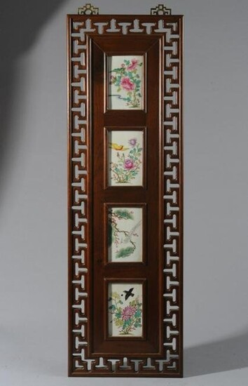 Four Chinese Bird & Flower Plaques