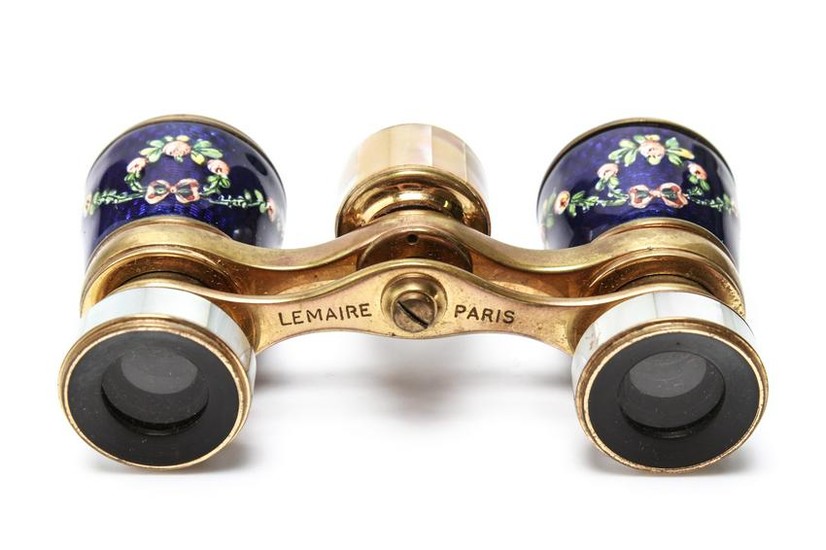 French Lemaire Enamel & MOP Opera Glasses