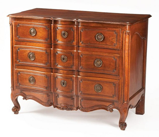 French Provincial Carved Walnut Commode
