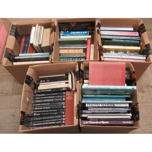 From the David Hall library - Five boxes of Art, Antiques, ...