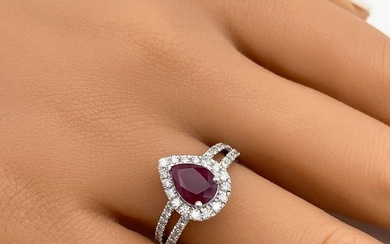 GIA Burmese Ruby And Diamond Ring, Platinum