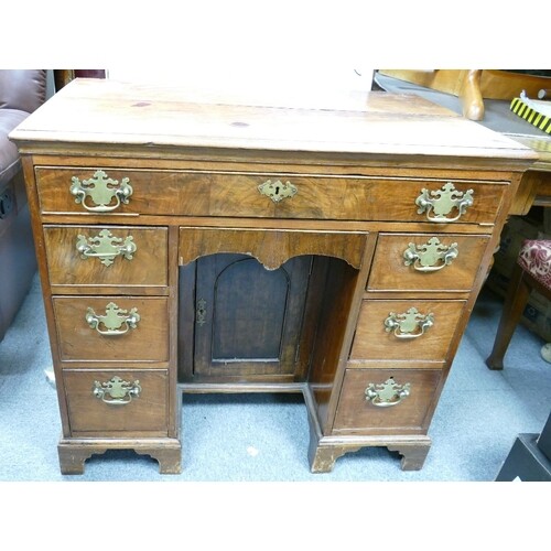 George III Walnut Kneehole desk: Width 87cm, depth 50cm and ...
